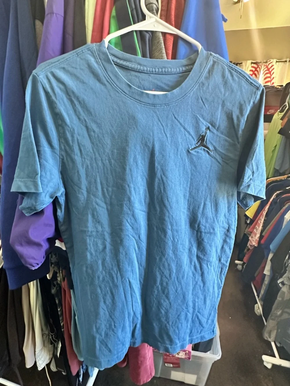 Nike Jordan Jumpman Embroidered Logo Crewneck T-Shirt - Blue/Grey (DC7485-493)